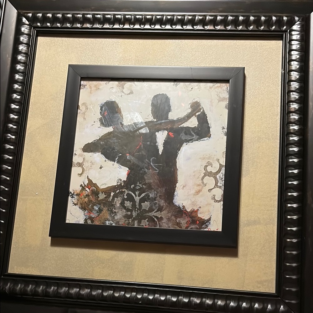 Framed Abstract Art with Musicians
